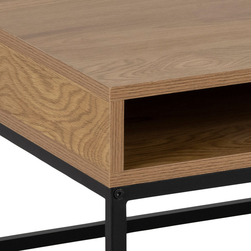 Hesiodos Frame Coffee Table with Storage, Oak