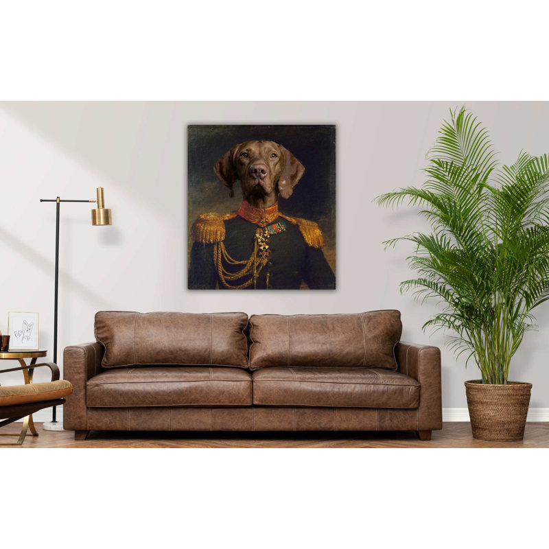 Vizsla Dog Period Dress Collection - Art Prints, 39.4cm H x 29.5cm W x 0.07cm D, Metal
