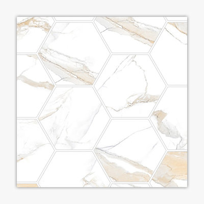 Calacatta 12"" x 12"" Porcelain Grid Mosaic Wall & Floor Tile -  Direct Stone Source, POR10059-MPN