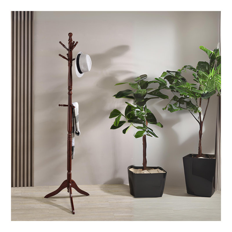 Portemanteau sur pied 71,5 po, Merisier