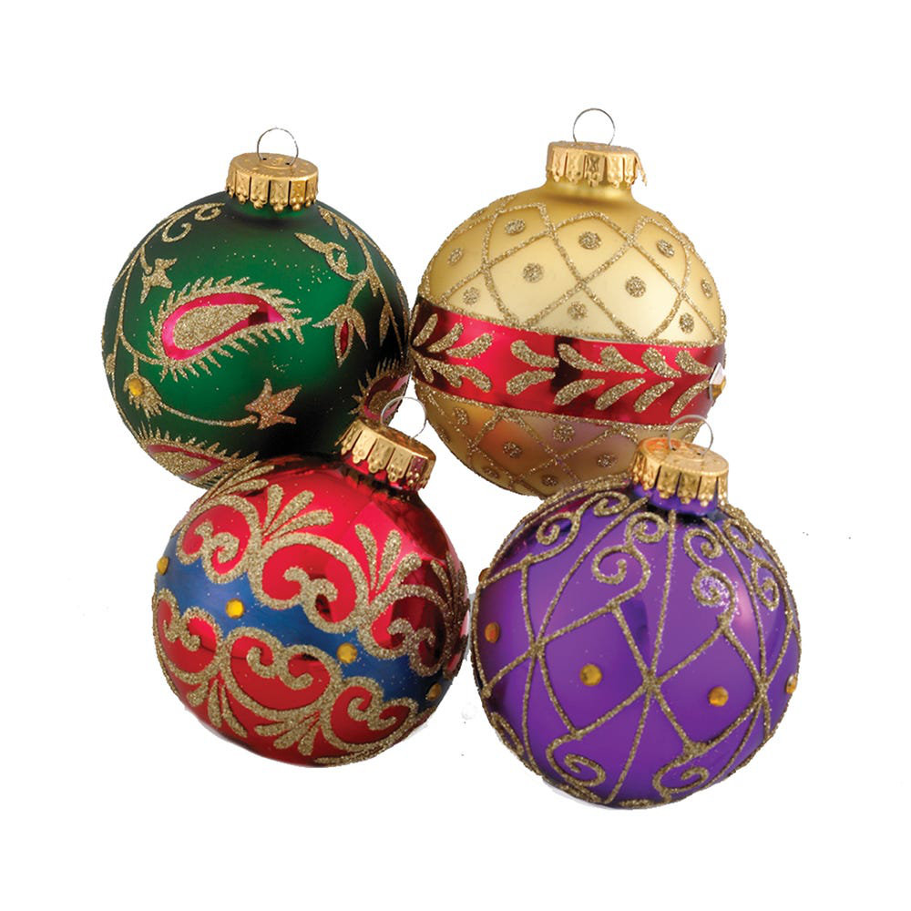 Kurt Adler 4 Piece Imperial Ball Ornament Set | Wayfair