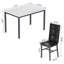 Ensemble de table de salle à manger pour 4 ensembles de cuisine et de salle à manger moderne de 5 pièces, table de cuisine en faux marbre avec 4 chaises en cuir synthétique pour petit espace, coin repas, coin repas, cuisine-363015418-363015416
