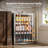 Freeatanding Wine Beverage Cooler Combo 46 Bottle & 155 Cans Wine Beverage Fridge with Reversible Door 3-Color LED Light Adjust Shelves