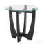 Table basse ronde en verre 23,5 po - petite - noire