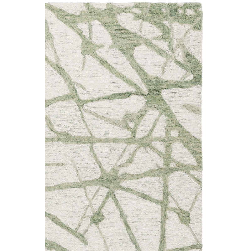 Tapis abstrait en laine / coton touffeté à la main Khloie, Rectangle 6 pi x 9 pi