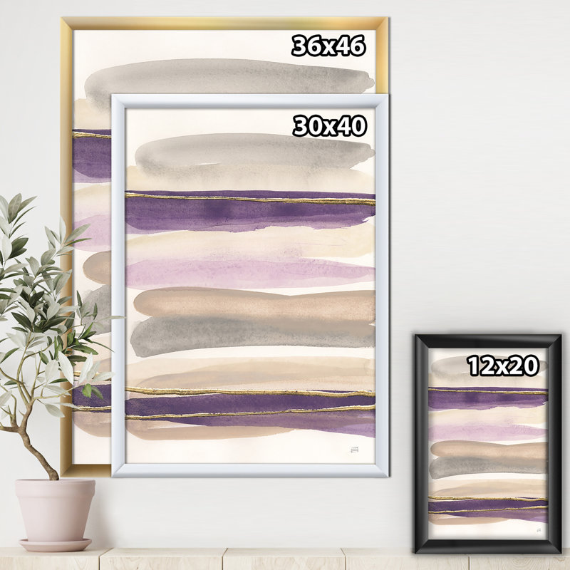 « shape of glam purple », reproduction d’image sur toile, Cadre blanc, H 20 po x l 12 po x P 1po