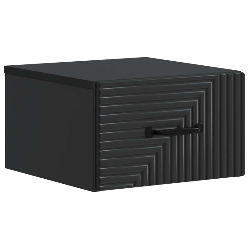 34.5cm W Manufactured Wood Bedside Table, Black