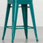 Tabouret de comptoir en métal de 4 - Design industriel avec finition stable bleu sarcelle courbé 4 24 po de hauteur en bleu, dossier, repose-pieds confortable, croisillon, marque