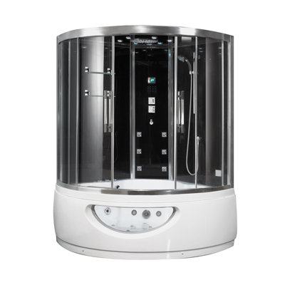 59 W 89 H Framed Round Double Slide Tub Enclosure