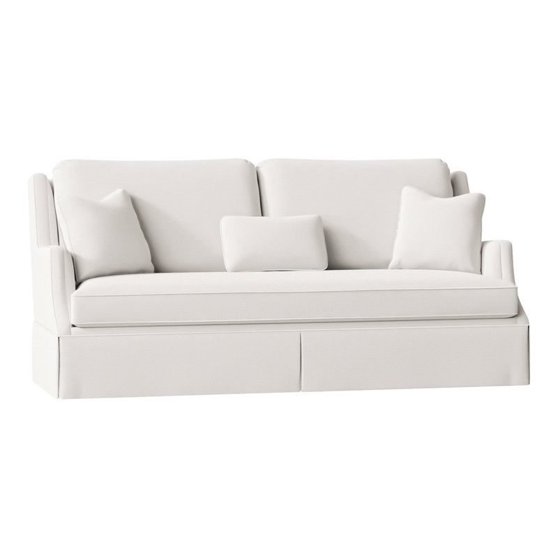 Savannah 87.5" Chenille Round Arm Sofa with Reversible Cushions, Perigold On The Lamb White Sands
