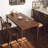 Nut-Brown Rectangular Solid Wood Dining Table-1221695925