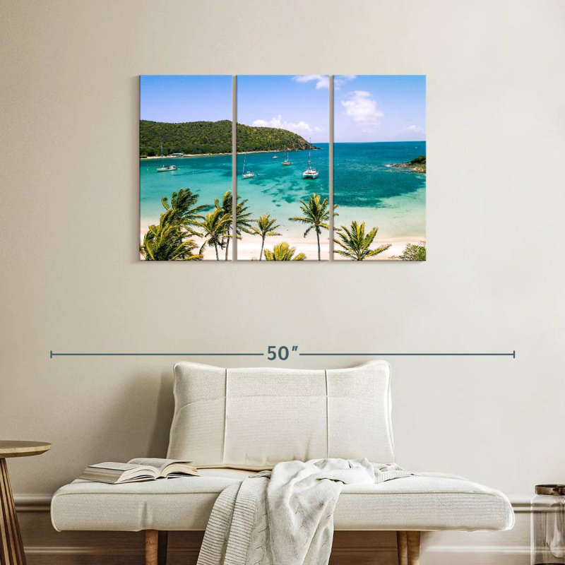 Gillard, plage idyllique des Caraïbes, H 24 po x l 38 po