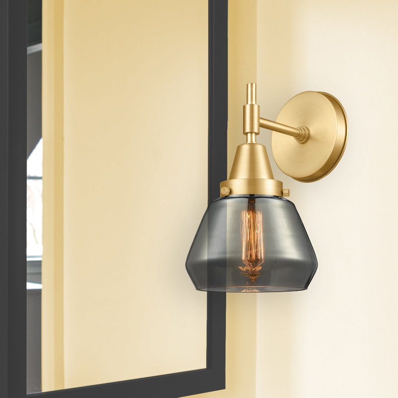 Caden Fulton - 1 Light 7" Sconce - Satin Gold Finish - Light Smoke Shade