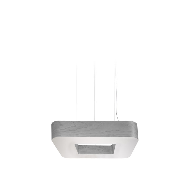 Lustre carré Cuad par Burkhard Dämmer, gris, DEL 2700K