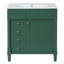 Meuble-lavabo sur pied 30 po avec lavabo, armoire de rangement autoportante avec porte à fermeture douce, 2 tiroirs-241561504