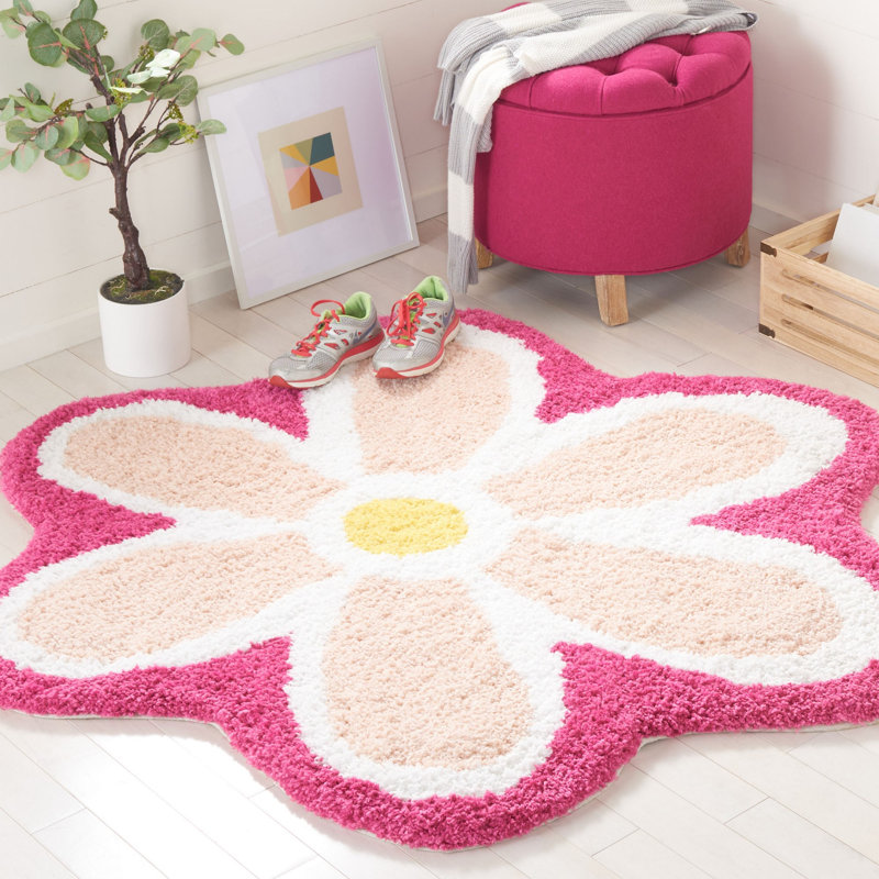 Tapis ivoire / rose Kaylanni Novelty 902, Rond 5 pi