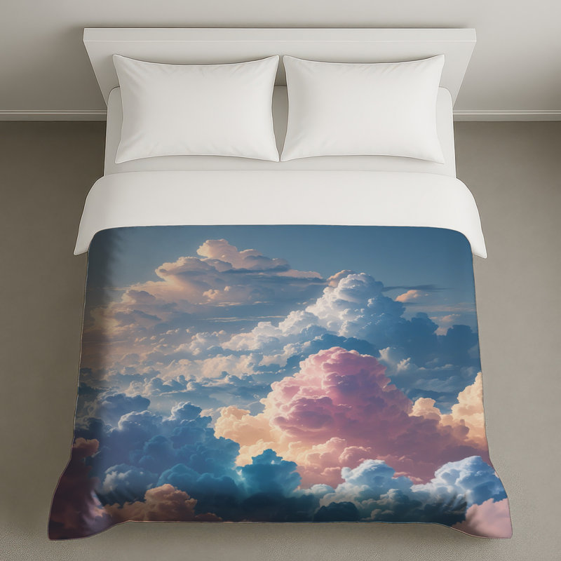 Housses de couette Fluffy Pastel Clouds, Très grand lit