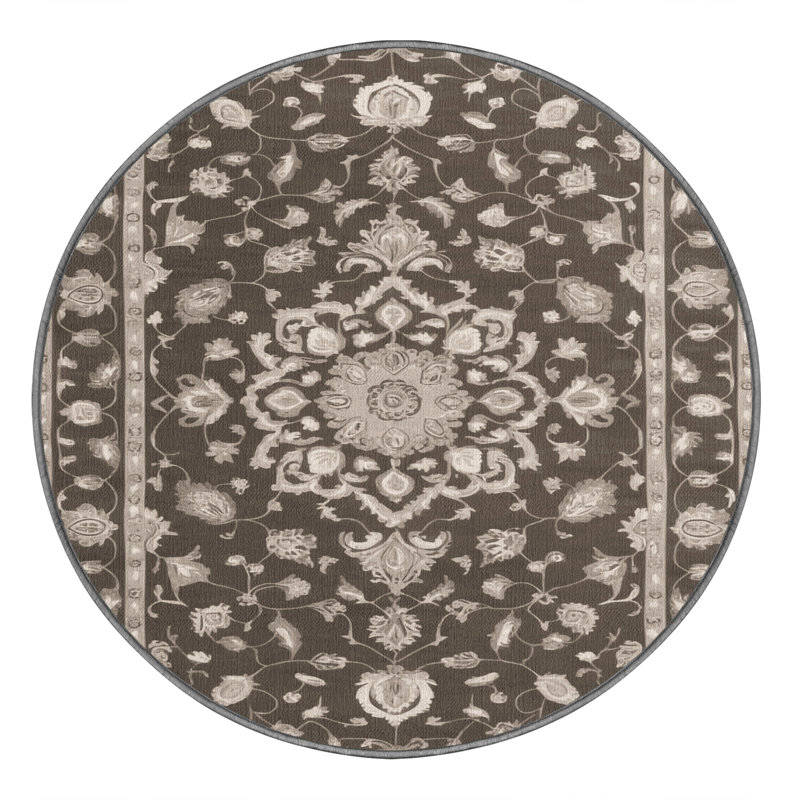 Tapis gris Tabriz lavable à la machine
