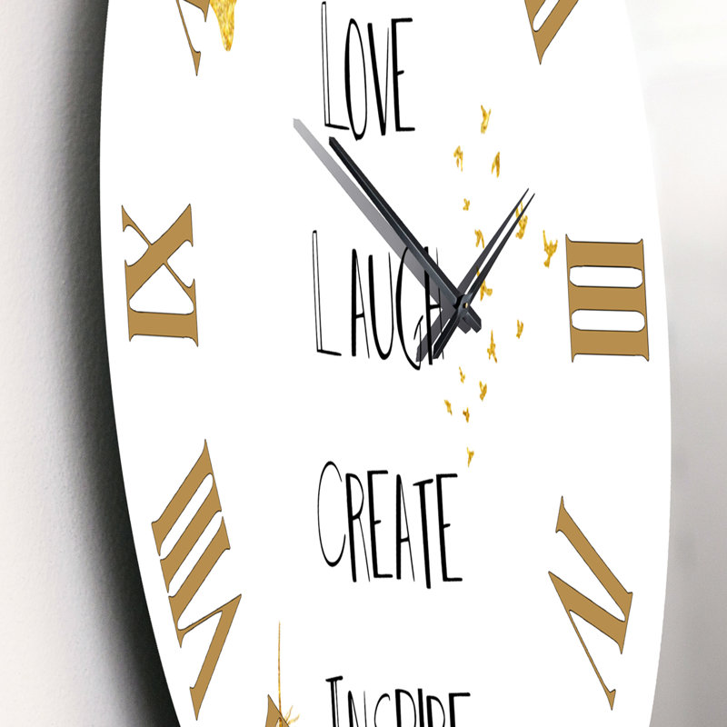 Citation inspirante sur blanc et or - horloge murale traditionnelle, Petit