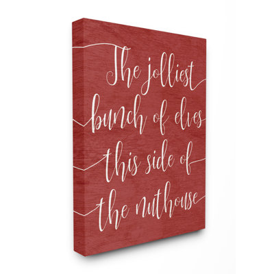 «Holiday Minimal Wood The Jollmost Bunch of Elves Typographie», impression