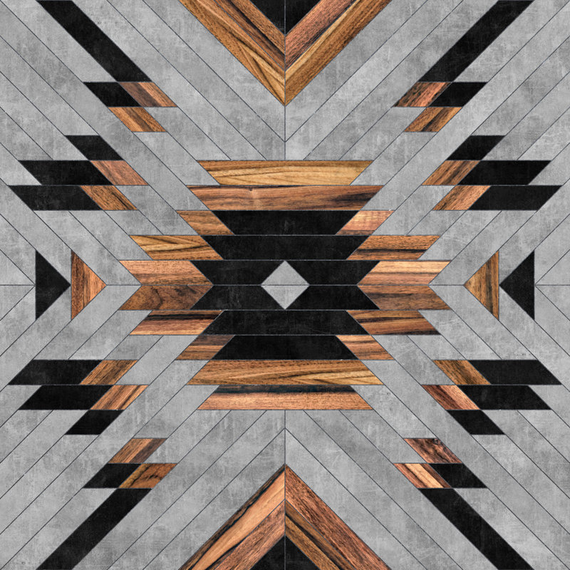 «Urban Tribal Pattern No6» par Zoltan Ratko - reproduction d'art sur toile tendue, H 12 po x l 12 po, Non, Toile tendue