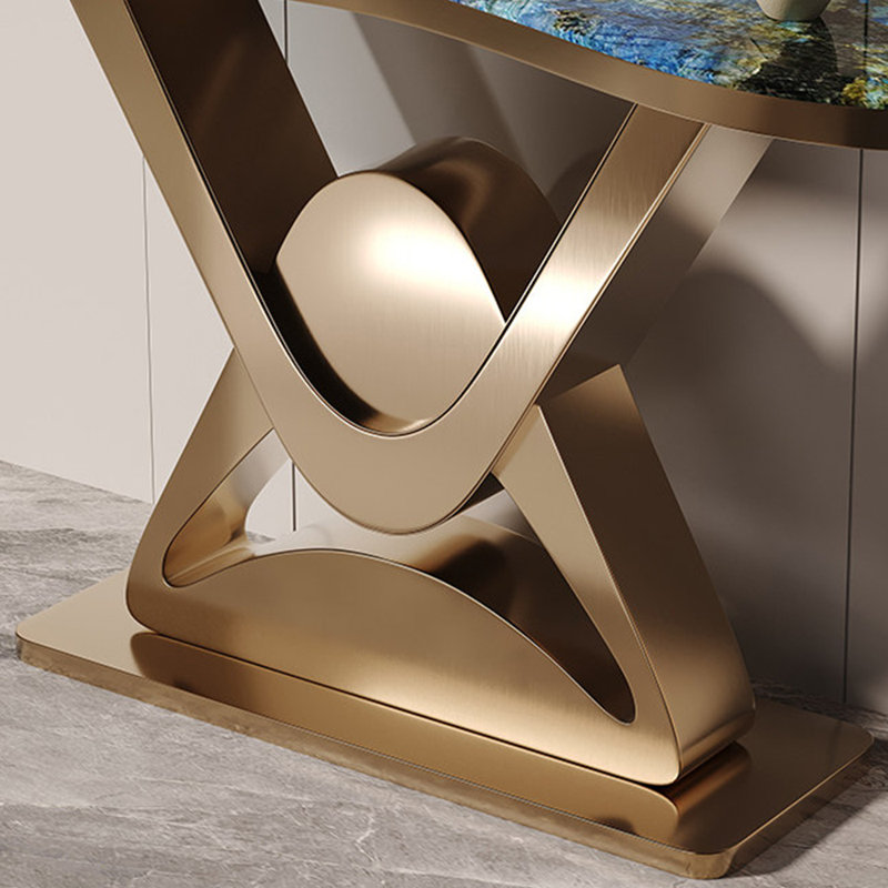 Console nordique légère et luxueuse, 33,5 po H x 59 po L x 13,8 po P, Doré