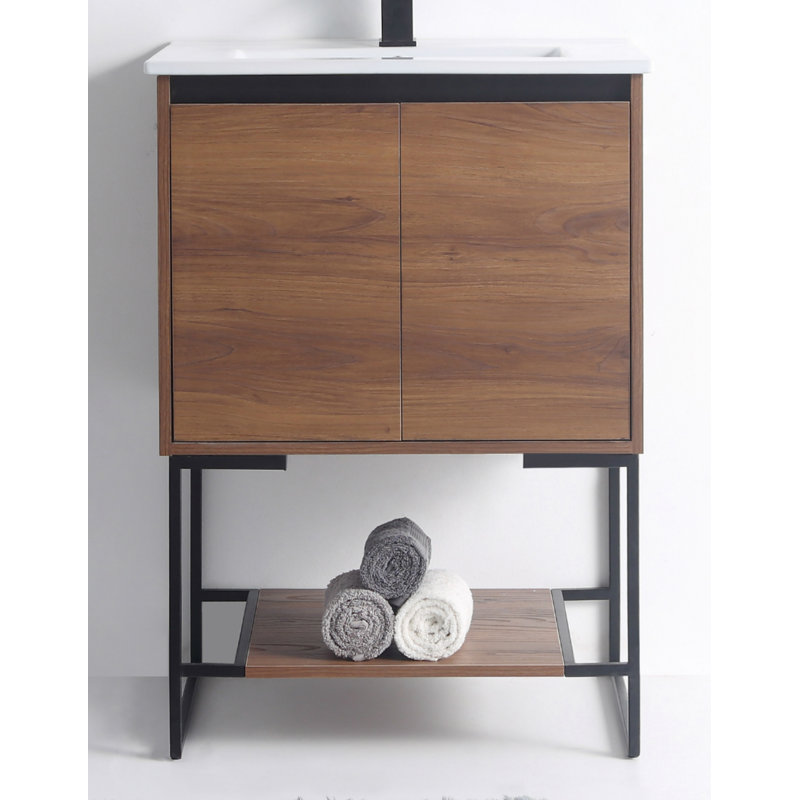 Ensemble de meuble-lavabo simple 24 po Fiquett, Noyer