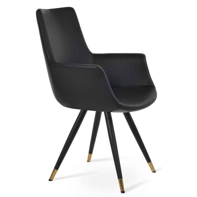 Bottega Upholstered Armchair, Walnut, Black