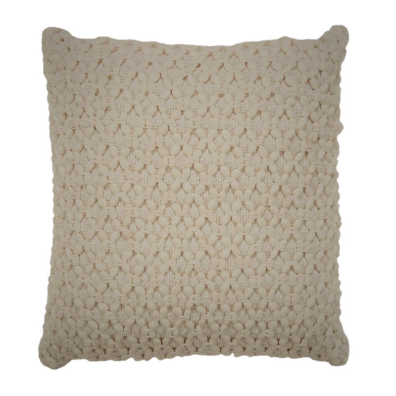 Housse de coussin diamant tressé carré, Ivoire