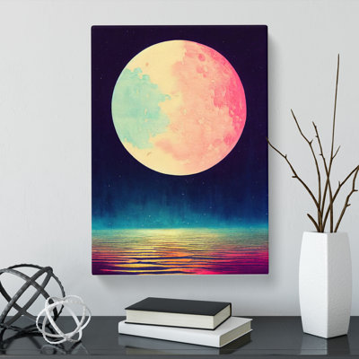 Watercolour Moon - Wrapped Canvas