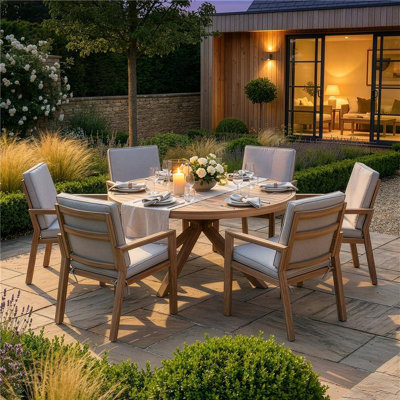 Andranik 6 - Person Patio Dining Set Circular Table