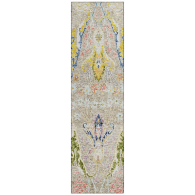 Machine Washable Indoor/Outdoor Xhevrie Beige Rug