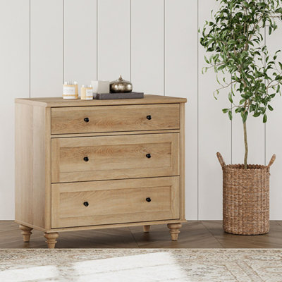End Table For Bedroom With 3 Drawers, Mid Century Modern Wooden Closet Storage Organizer