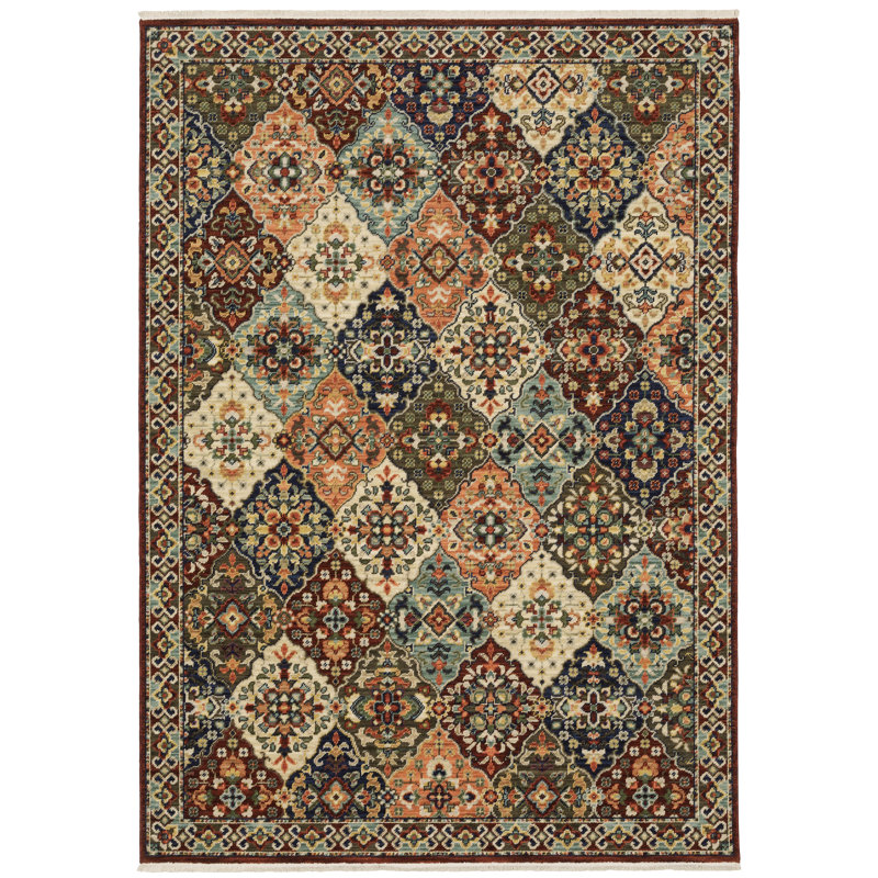 Oriental Indoor Rug, Rectangle 6'7" x 9'6"