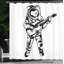 Ensemble de rideau de douche et crochets astronaute-44328142