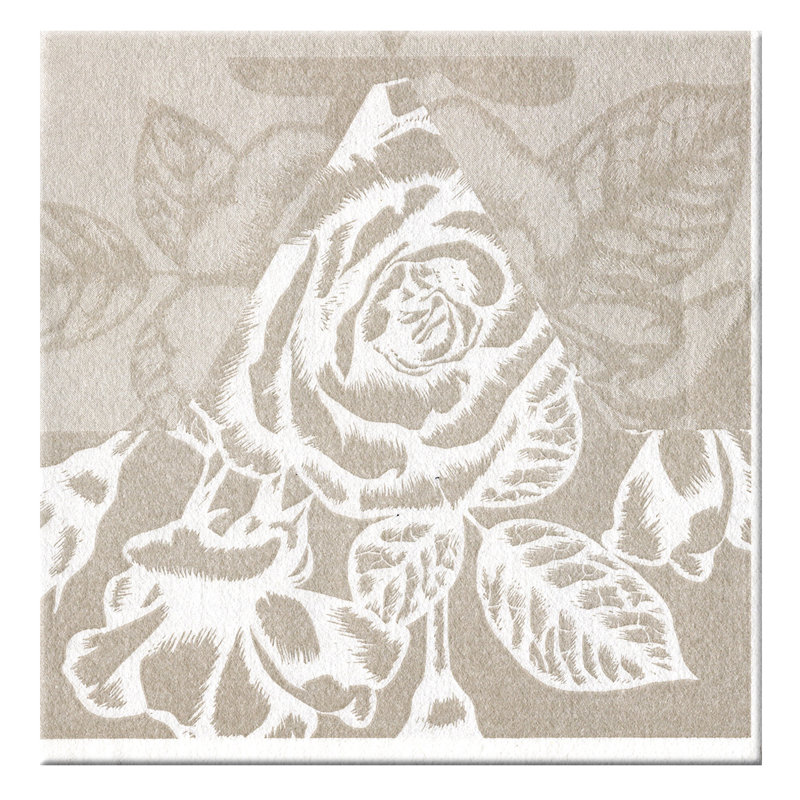 Provenza Airlaid Floral Square Napkin, Pearl