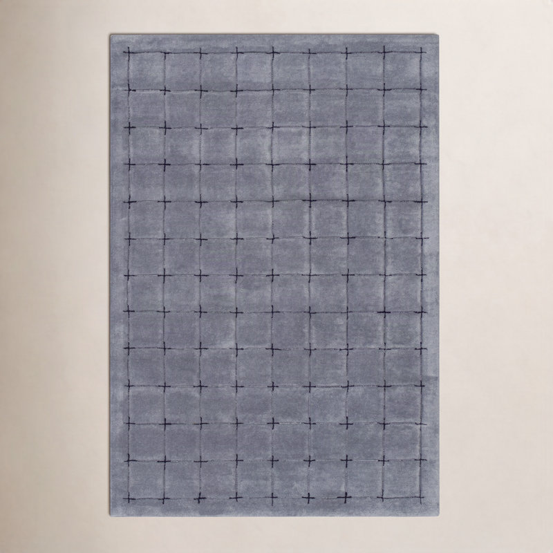 Mallory Blue Hand Tufted Area Rug, Rectangle 8' x 10'