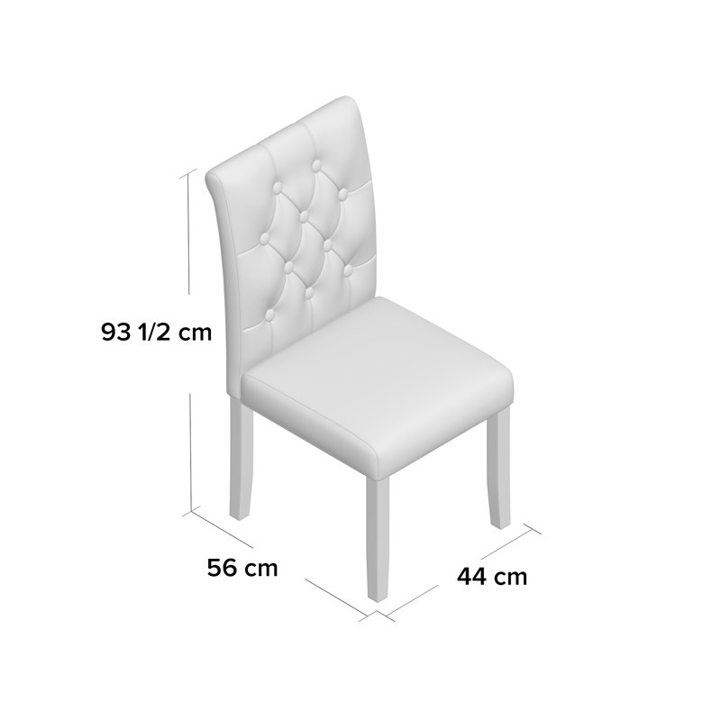 Brainard 46cm H Tufted Upholstered Side Chair, Red, 4
