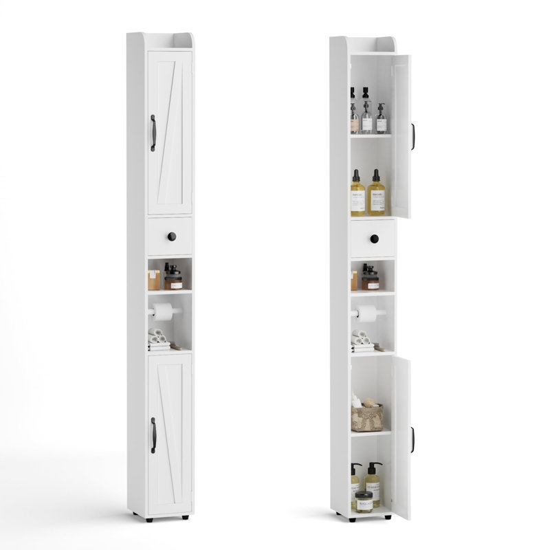 Wood Freestanding Linen Cabinet