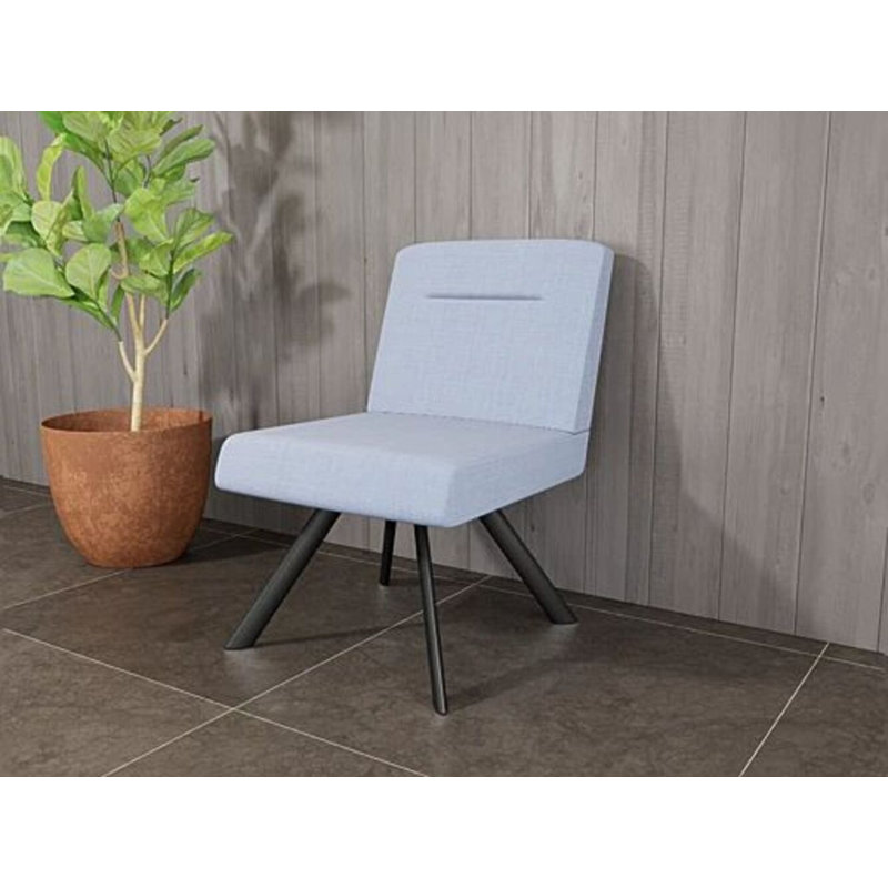 Chaise d'invité Willow, Noir, Chambray bleu marine clair