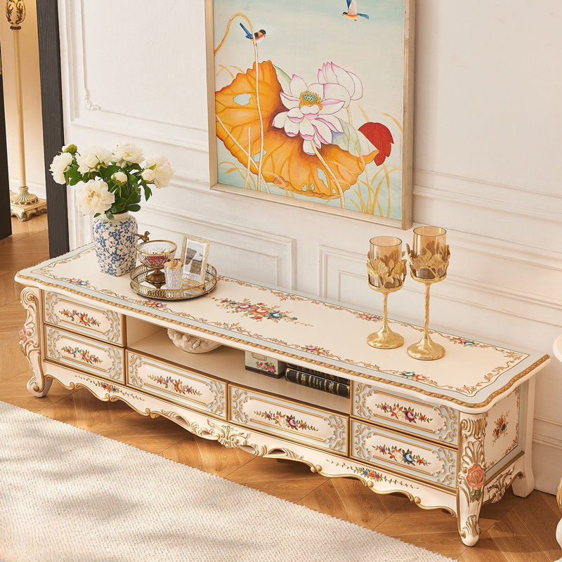 Meuble télé Creative Painted, H 20,08 po x L 78,74 po x l 19,09 po.
