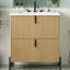 Meuble-lavabo autoportant de 30 po avec lavabo en céramique, tiroirs à extension et mécanisme de fermeture en douceur pour les salles de bain contemporaines de luxe, espaces cannelés fabriqués à la main-1083194109