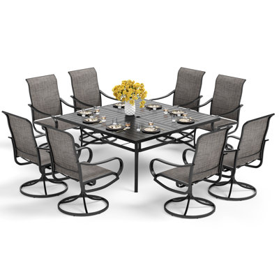 8 - Person Patio Dining Set with Square Table