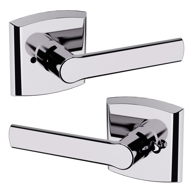 5485V Soho Privacy Door Lever with R026 Rose, Polished Chrome