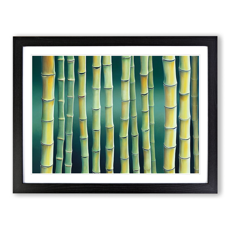 Dazzling Bamboo Forest - Single Picture Frame Print, 25cm H x 34cm W x 2cm D, Black