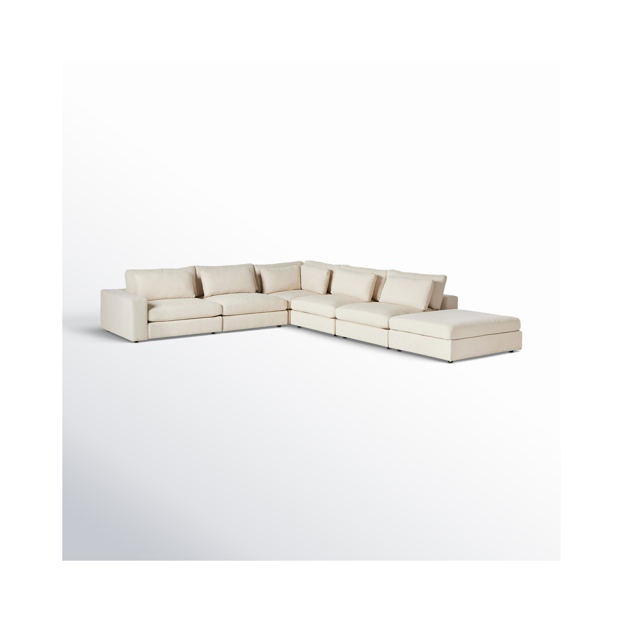 Palla Modular Upholstered L-Sectional, Right Hand Facing, Essence Natural Rayon / Viscose