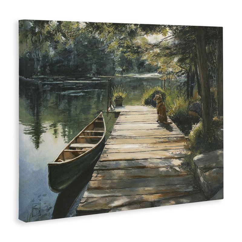 «Lake Life Dog on Dock», conception de Sara Culpepper, H 16 po x l 20 po
