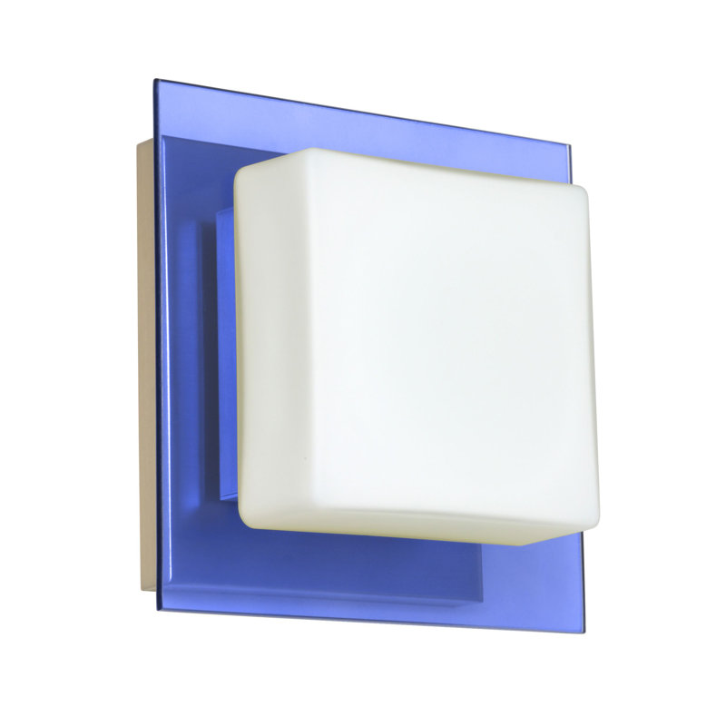 Applique murale 1 lumières Catella, Nickel satiné, Bleu, Halogène