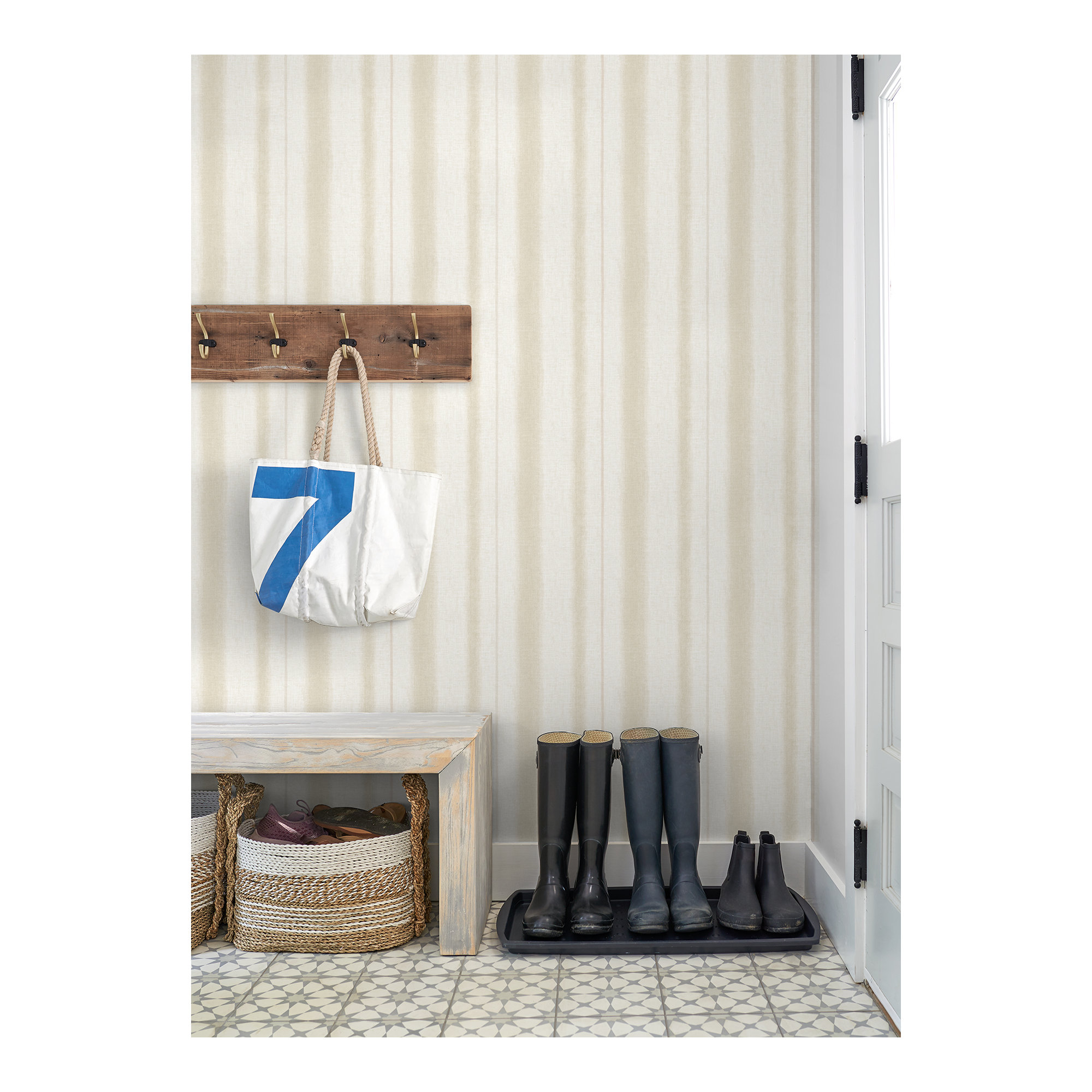 Carmelia Modern Unpasted Wallpaper, Beige