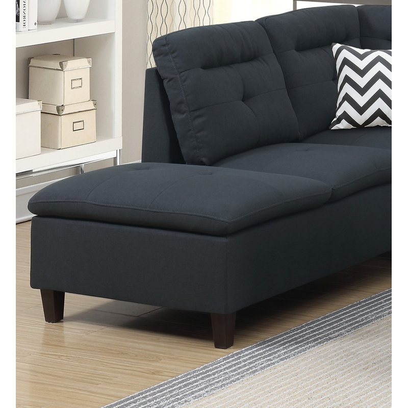 Canapé modulaire en lin, Tissu noir